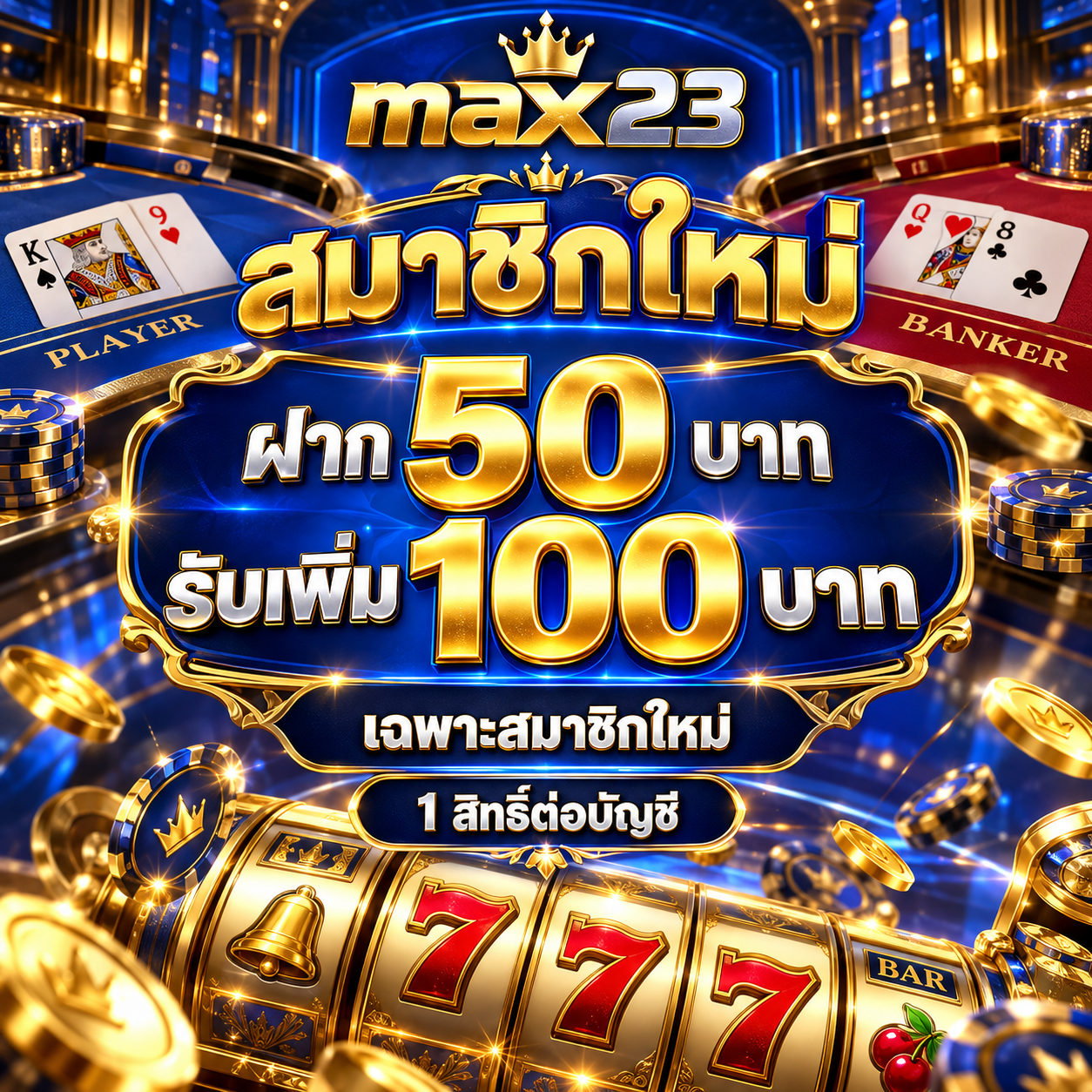 ร่างฝาก 50 บาท รับเพิ่ม 100 บาท max23